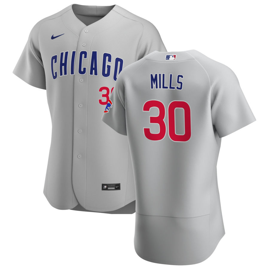 Chicago Cubs 30 Alec Mills Men Nike Gray Road 2020 Authentic Team Jersey